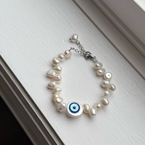 Handmade Fresh Water Pearls Eye Bracelet